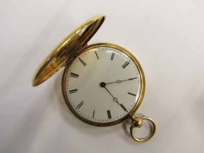 A 19thC Patek & Co full hunter pocket watch, with machine engraved case and greyhound motif, key wind, movement no.4474, with white enamel Roman numeric dial, dial 4cm diameter, 57.7g all in. - 5