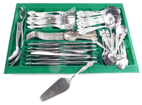 A silver plated part canteen of cutlery, king's pattern, part settings for twelve. (a quantity)