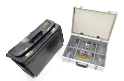 A Potterton doctor's case, with a portable Pulsaiar 300 and a metal case. (3)