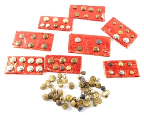 Various military buttons, to include Royal Military Academy Sandhurst button, Royal Navy mess button, various others, some duplicates, and part sets but mainly individual buttons, quantity of various loose brass military and other buttons, etc. (a quantit