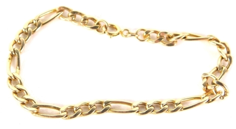 A fancy link bracelet, marked 9kt, 18cm long, 4.3g.