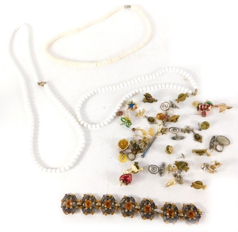 Various costume jewellery, earrings and studs, enamel type, some silver, etc. (a quantity)