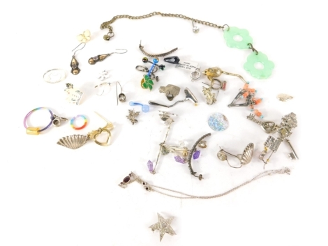 Various costume jewellery, ear studs, chains, costume earrings, etc. (a quantity)