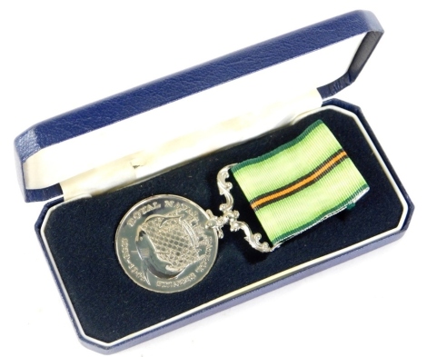 A Royal Navel patrol service medal, to sweep and destroy with ribbon.