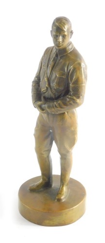 A bronze finish statue of Adolf Hitler, unsigned 21cm high.