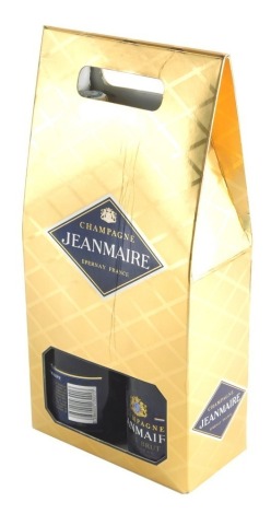 Two bottles of Jean Marie champagne, boxed.