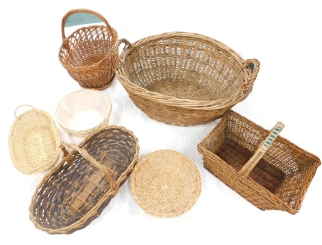 Various wicker, to include a large basket. 56cm, various other wicker baskets, etc. (a quantity)