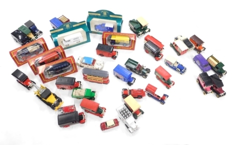 Various diecast vehicles, boxed and other, to include Co-op 140th Anniversary filing stations, van, various other playworn diecast Dinky toys, some boxed. (a quantity)