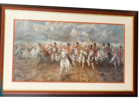 Charge of The Scots Greys, print, 39cm x 70cm.