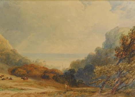 Anthony van Dyke Copley Fielding (1787-1855). Lynmouth N. Devon, watercolour, signed, 18cm x 25cm.