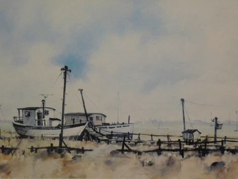 •Robin Franklin (20thC). Houseboats, artist signed limited edition print, 236/750, Fidelity prints, 31cm x 38cm.