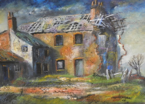 •Clifford Edgar Levi Knight (1930-2016). The Last of the Old Home, mixed media, signed and dated (20)09, 52cm x 70cm.