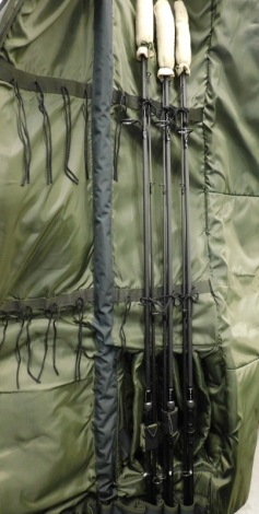 A set of three Black Zero BZX 12ft 3.5lb carp rods, with carry holdall.