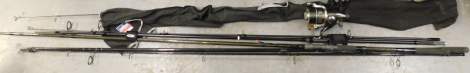 Two carp fishing rods, comprising a Shimano Aero Carp 12300M with Wychwodd Big Pit 80 reel, and a Shimano Aero Specimen 13ft 3.5lb rod.