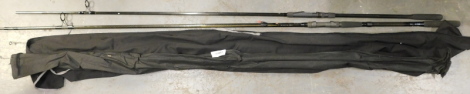 Three carp fishing rods, comprising a pair of Daiwa Dictator Z, and a NGT Specialist Carp rod 12ft, 2.75lb, both with bags.