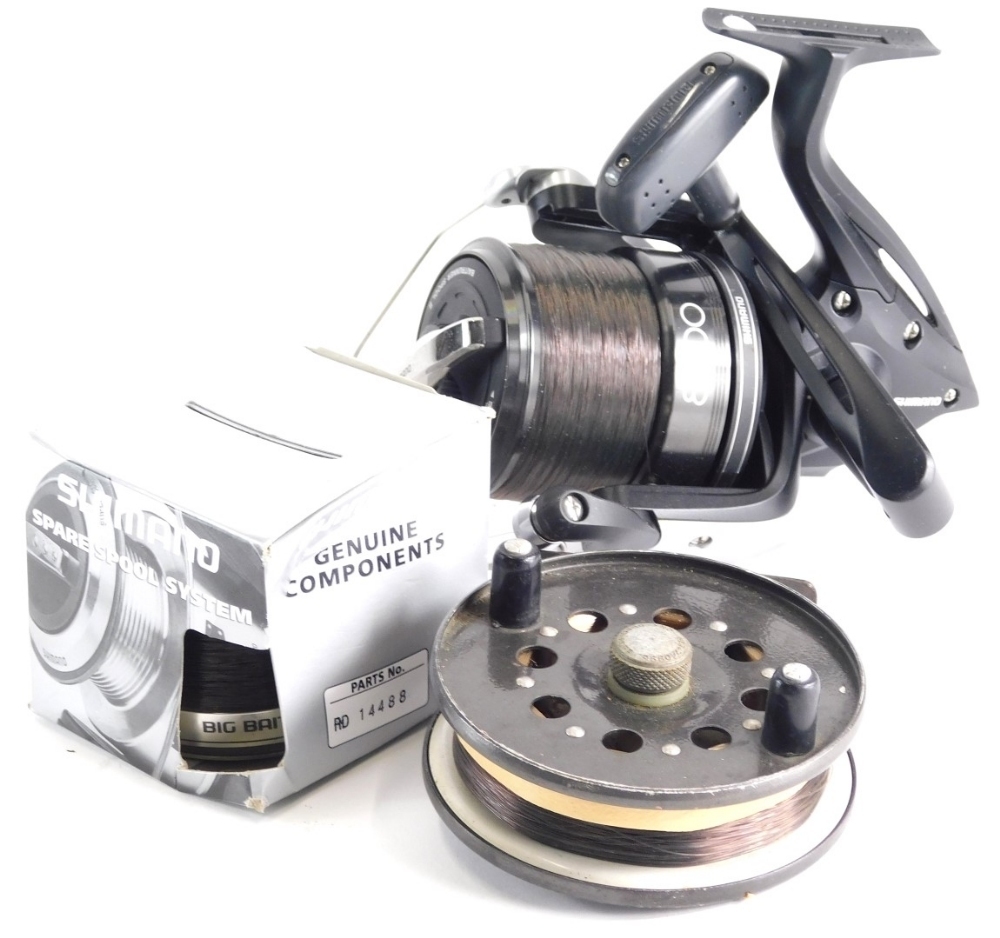 A Shimano Aerlex XTA 8,000 fixed spool reel, with box and a