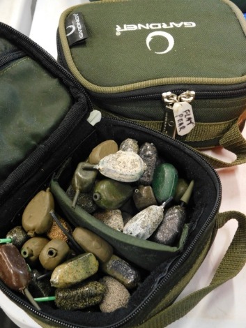 Eight carp fishing rig cases, including five Korda cases and three others,  all with rigs.