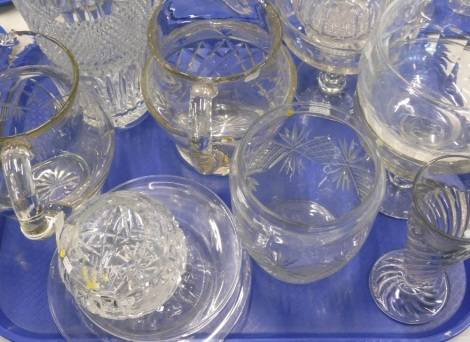 Various early 20thC and later glass, to include vase, finger bowl, two water jugs, etc.