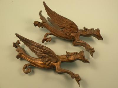 A pair of 19thC ormolu light fittings