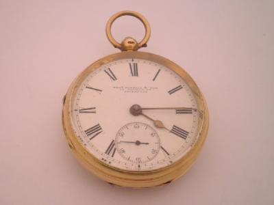 An 18ct gold pocket watch by Thomas Russell of Liverpool