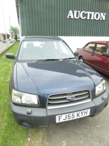 A Subaru Forester X Auto Estate, Registration FJ55 KYH, first registered 1st September 2005, 1994cc petrol, blue, MOT to 2nd September 2022, V5 present 