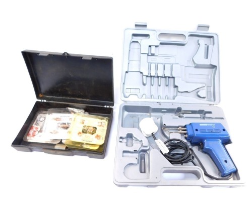 Automobile parts and accessories, comprising a Challenge MSK2437G hot air gun, and a group of replacement Hypotherm caps. (2 boxes)