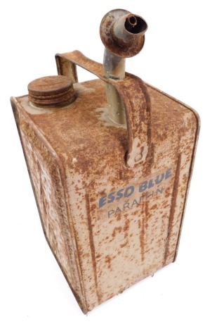 A Esso blue vintage paraffin can, in grey, 36cm high.