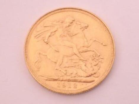 A 1912 gold sovereign