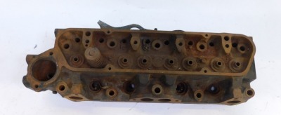 A cast cylinder head block, 45cm wide. - 2