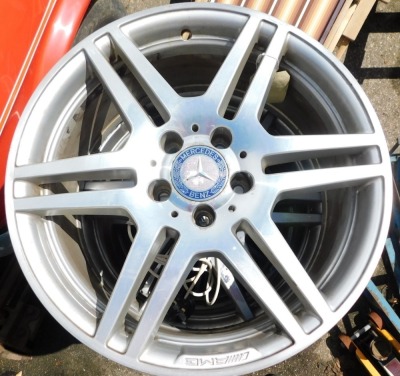 A set of four E350 Mercedes Benz AMG alloy wheels, 50cm diameter, rear 8.5J X 18 H2ET 49, front 8.0J X 18H2ET 45.  - 2