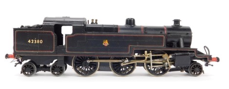 A kit built OO gauge Fowler Class 4F locomotive, BR lined black livery, 2-6-4T, 42380.