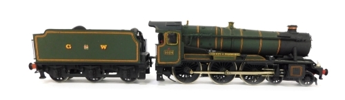 A kit built Hawksworth County Class locomotive, County of Pembroke, GWR lined green, 4-6-0, 1024.