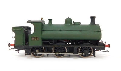 A kit built OO gauge Armstrong Class 1901 saddle tank locomotive, GWR green livery, 0-6-0PT, 1925.