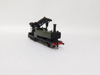 A kit built OO gauge crane pannier tank locomotive, GWR green livery, 0-6-4PT, 17. - 3