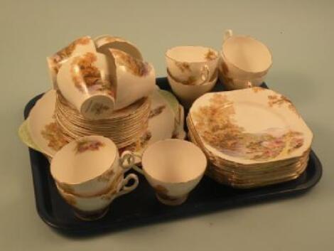 A Shelley Heather pattern part tea service