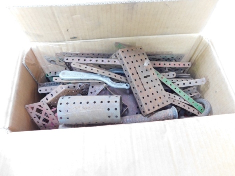 Various Meccano, including boiler chimney, wheels, etc. (1 box)