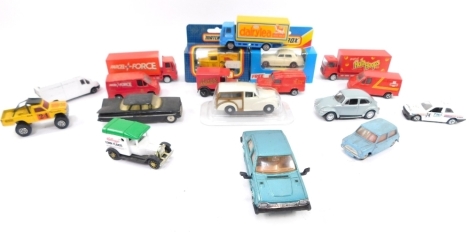 Matchbox and Corgi die cast vehicles, to include Corgi Triumph Acclaim HLS, Corgi Cameo Collection vehicles, Corgi Mann truck, Corgi Ford Cargo truck, etc. (a quantity)