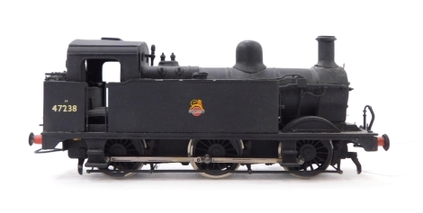 A kit built OO gauge Johnson Class 2442 tank locomotive, BR black livery, 0-6-0T, 47238, with associated box.