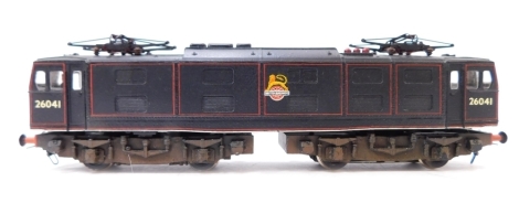 A kit built 00 gauge BRCW Class 26 electric locomotive, Bo-Bo, BR lined black livery, 26041, with associated box.