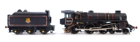 A kit built OO gauge Standard Class 4 locomotive, BR lined black livery, 4-6-0, 75078, with associated box.