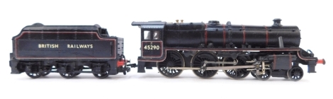 A kit built OO gauge Scania Class 5 MT Black 5 locomotive, BR lined black livery, 4-6-0, 45290, with associated box.