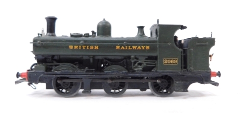 A kit built OO gauge Dean Class 2021 Pannier Tank locomotive, British Railways GWR green livery, 0-6-0, 2069, with associated box.