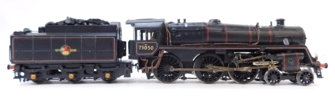 A kit built OO gauge Riddle Standard Class 5 locomotive, BR lined black livery, 4-6-0, 73050, with associated box.