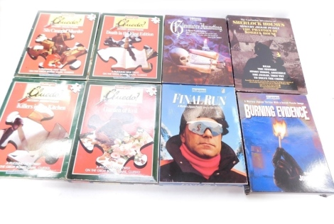 Waddingtons Cluedo Mystery jigsaw puzzles, Final Run Mystery Run jigsaw puzzles, Phantom of Sorrell House Mystery jigsaw puzzle, etc. (a quantity)