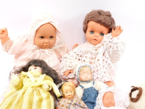 Dolls, including ceramic headed dolls, dolls clothing, etc. (2 boxes)