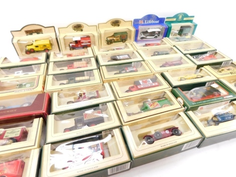 Lledo Days Gone die cast vehicles, including 1936 Pakard Coleman's Mustard, 1934 Mach breakdown truck London County Council, Lincolnshire Echo special edition van, Rolls Royce D back blue, 1939 Chevrolet. (1 box)