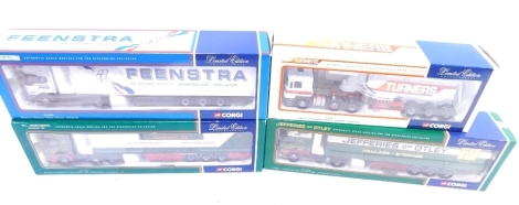 Various Corgi 1:50 scale die cast lorries, to include Turner's, Feenstra, etc., boxed. (4)