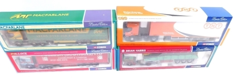 Various Corgi 1:50 scale die cast lorries, to include TNT, Brian Harris, etc., boxed. (4)