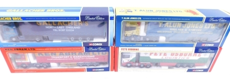 Various Corgi 1:50 scale die cast lorries, to include T Alun Jones Limited, Gallacher Bros, etc., boxed. (4)