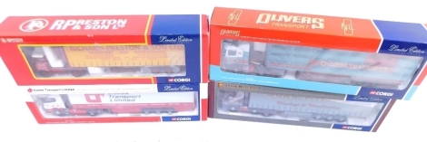 Various Corgi 1:50 scale die cast lorries, to include Richard Preston and Son Limited, Oliver's Transport, etc., boxed. (4)